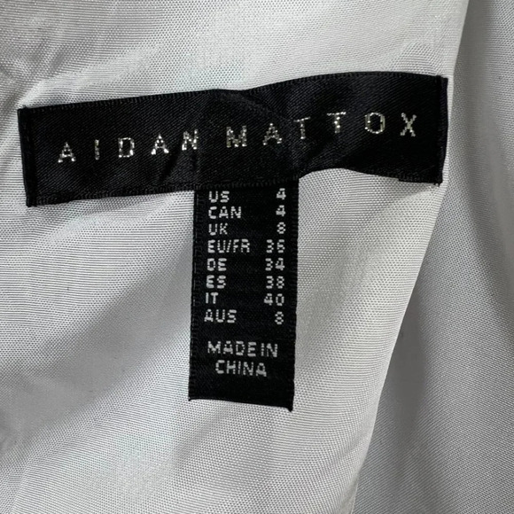 Aidan Mattox Blue White Floral Satin Ball Gown $398 - Picture 10 of 12